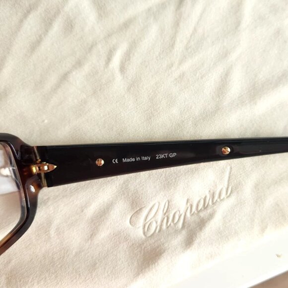 ✨NEW Designer CHOPARD Monture Eyeglasses 23K Gold VCH 048 Sz 55[ ]14 Limited Edt - Picture 7 of 8